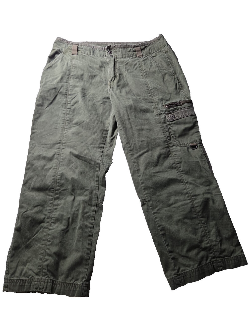 Columbia Womens 12 Green Hiking Cargo Capri Cotton Utility Y2K Outdoor Pants